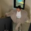 Women's Eco-Friendly Faux Fox Fur Lapel Coat - Short, Loose Fit for Winter 2025.