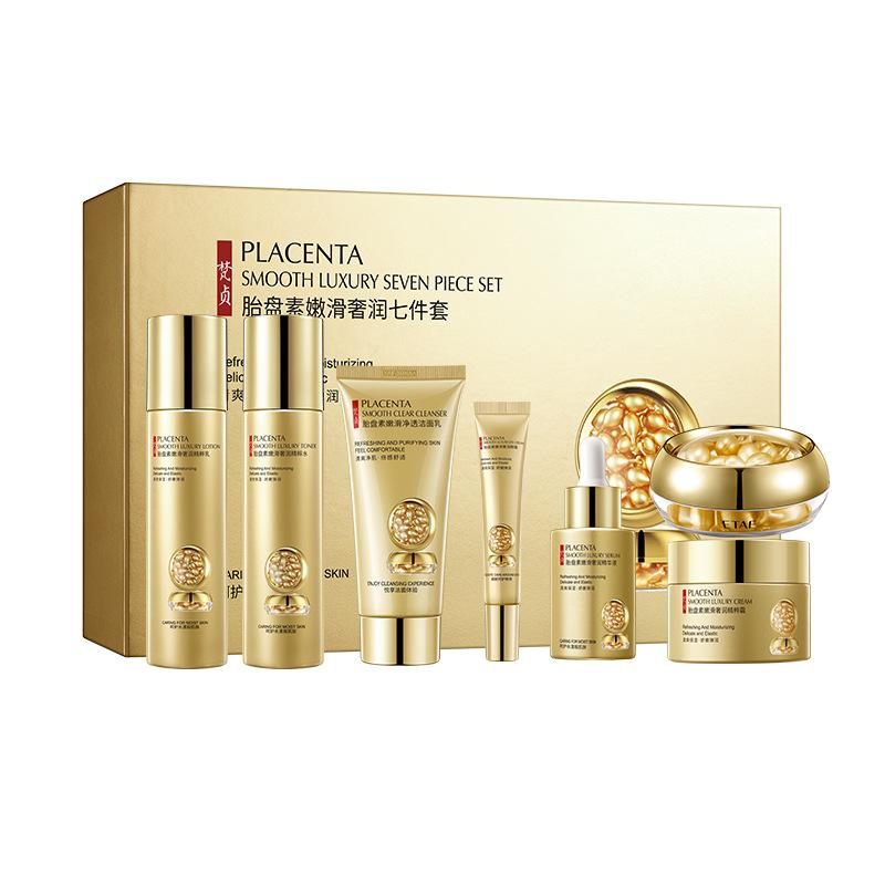 Placenta Tender Hydrating Seven-piece Moisturizing Skin Care Product Set Hydrating and Refreshing Lotion Set Skin Care