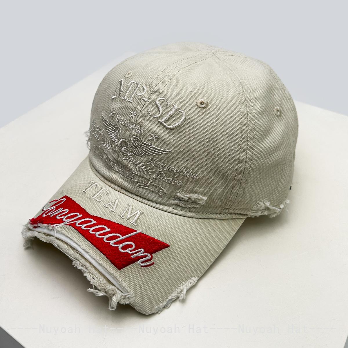 

New Men Women Broken Style Embroidered Letters Baseball Hats Sunshade Hip-Hop Versatile Personal Peaked Caps Street Fashion Ins 52-60cm