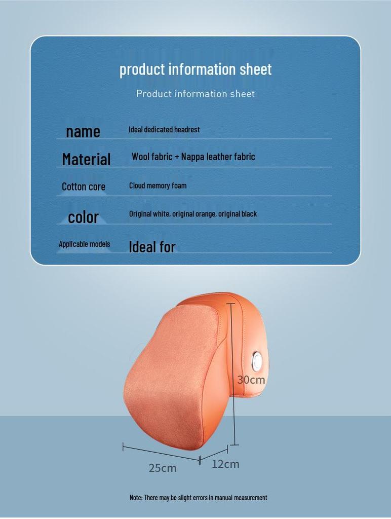 Applicable Ideal Car Headrest & Lumbar Support Pillow - L9L8L7I8 Series