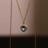 925 Sterling Silver European Blue Crystal Ocean Star Pendant Clavicle Chain Necklace Women Classic Fashion Wedding Jewelry