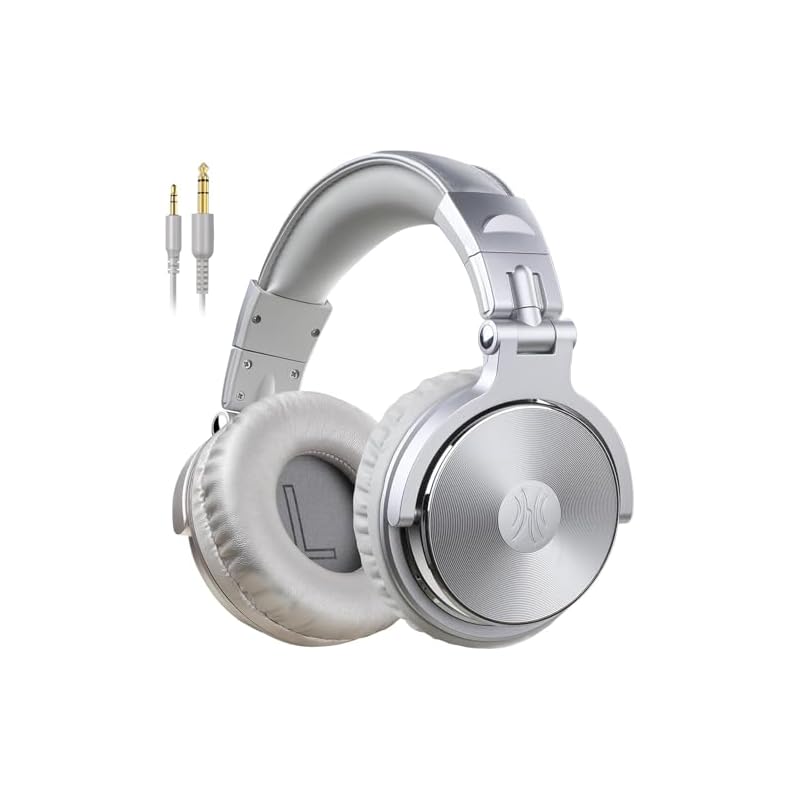 OneOdio Pro 10 Monitor Headphones, Wired, Bass-Enhanced, Over-Ear, Lightweight, 6.35 & 3.5mm Jack Co-op, Single-Ear Monitoring, Foldable, 1.2m/3m