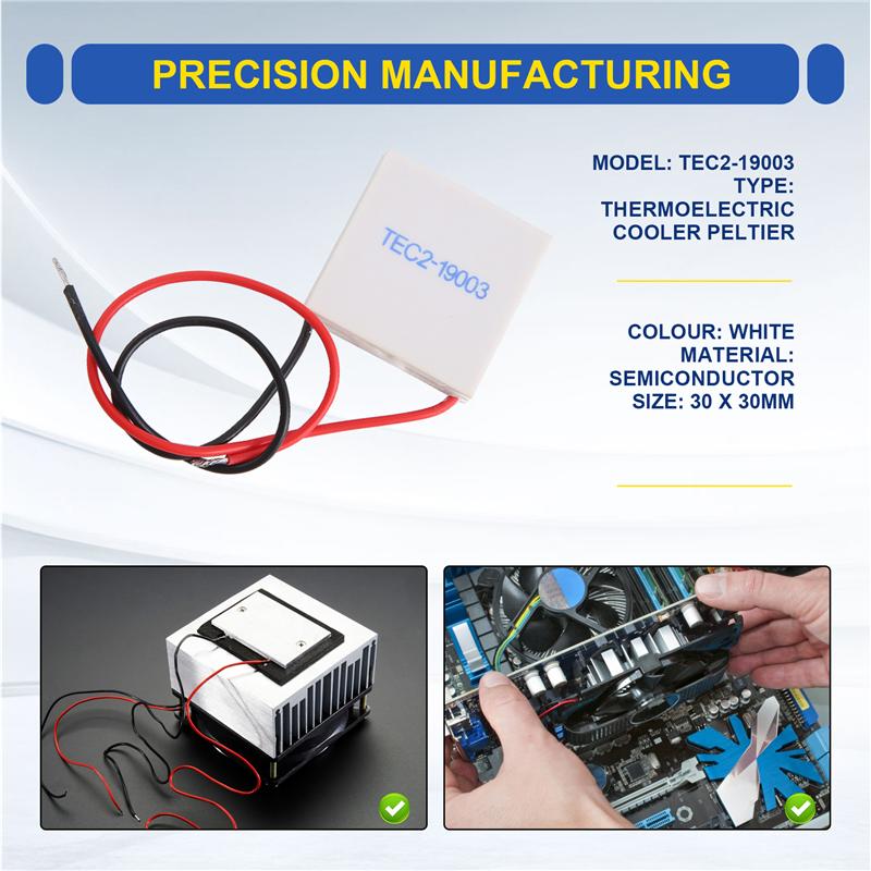 N91R-TEC2-19003 Thermoelectric Cooler Peltier 30X30mm 19003 Double Elements Module Electronic Cooling Sheet