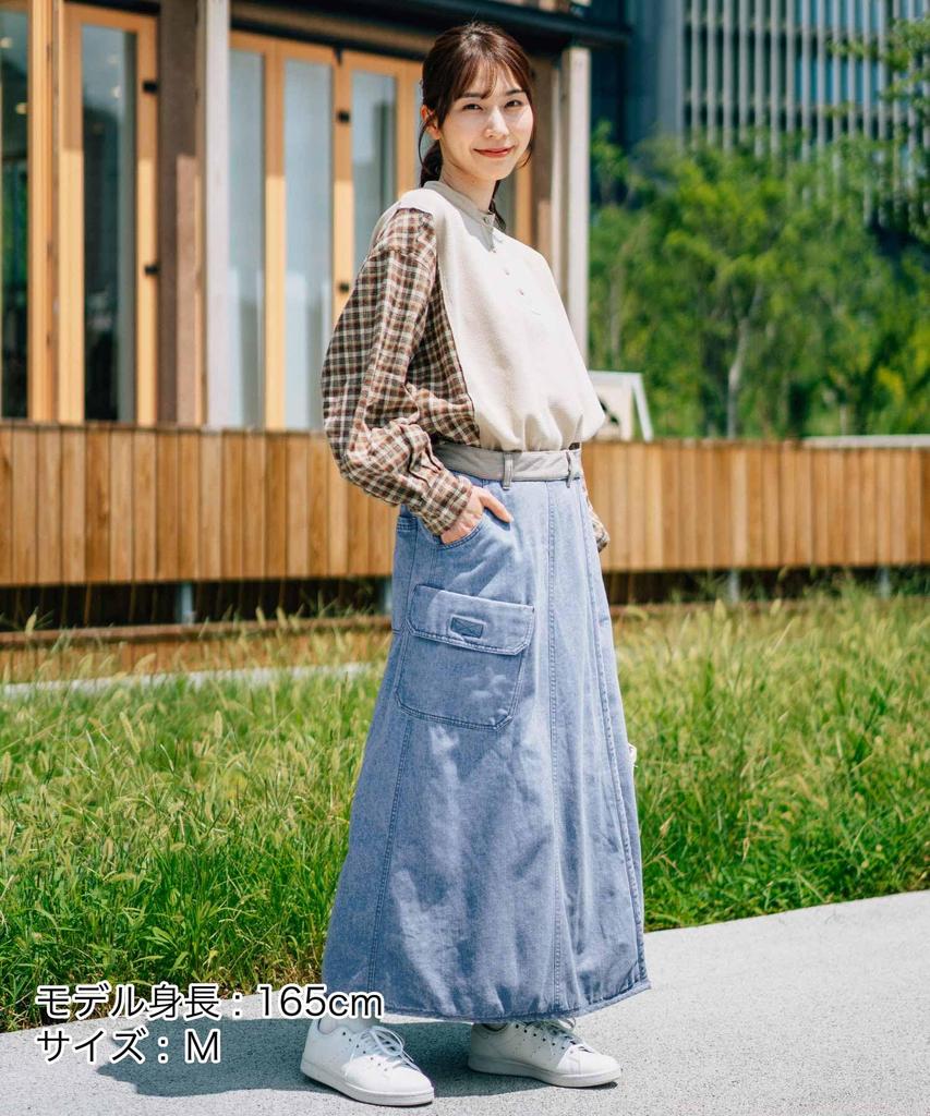 Cliff Mayer Denim Wrap Ljusblå 2-vägs Boa-fodrad Kjold, Dam, Stor,