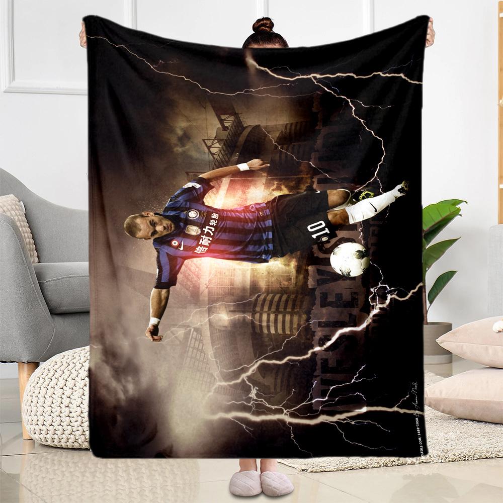 Powerful Soccer Kick Blanket Warmthful Decor Suitable for Couch Picnics Bedding Four Seasons Universal Playful Design