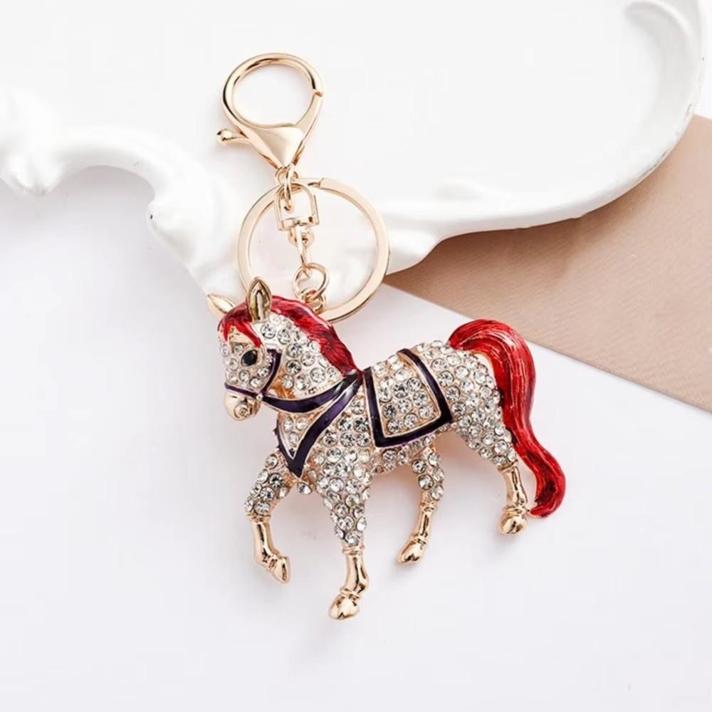 Metal Horse Keychain Sparkling Key Ring New Pony Pendant  Gifts