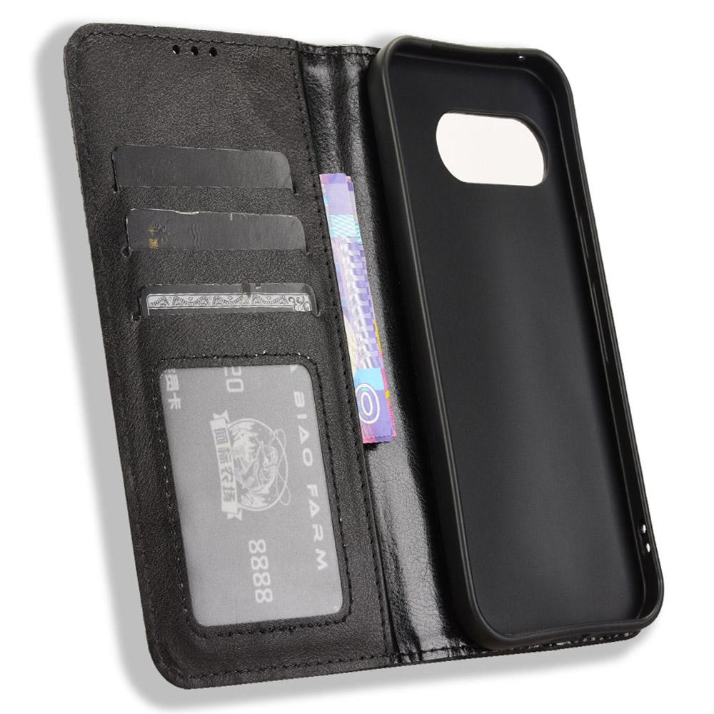 For Google Pixel 9a Leather Case Wallet Stand Retro Texture Phone Cover