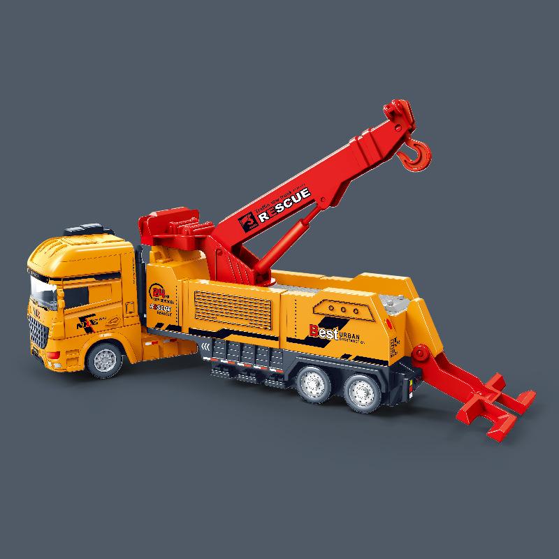 Simulation Inertial Engineering Truck Crane Truck Lifting Rescue Transport Vehicle Model Children's Toy Birthday Gift B209 St Practical Use