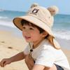 Kids' Summer Wide Brim Bucket Hat - Little Bear Design, Breathable, Quick-Dry Sun Protection for Boys & Girls