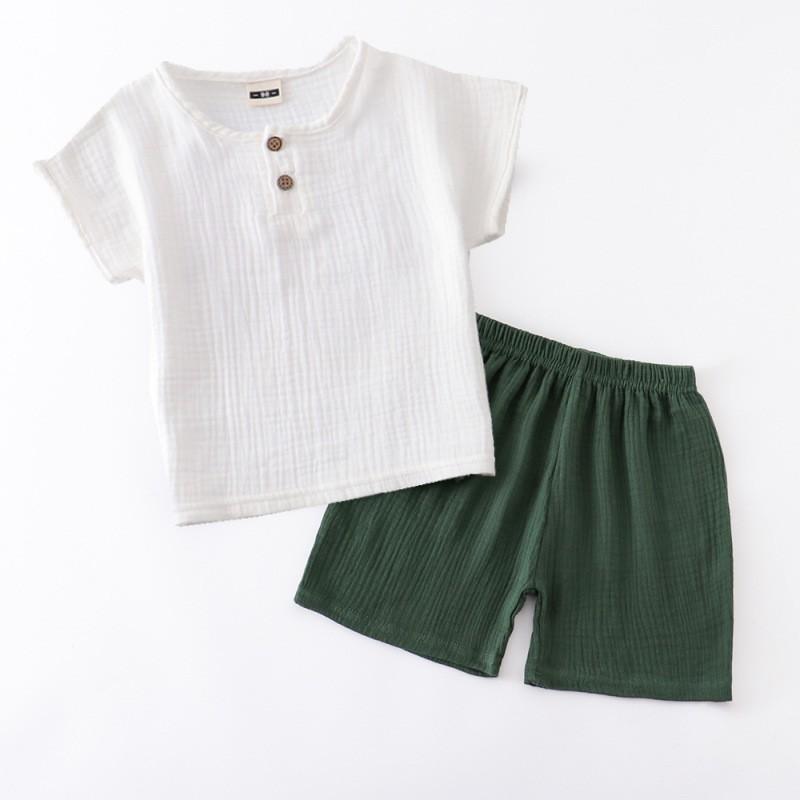 Toddler Baby Boys Girls Short Sleeve Cartoon T-Shirt+Shorts Outfits Set