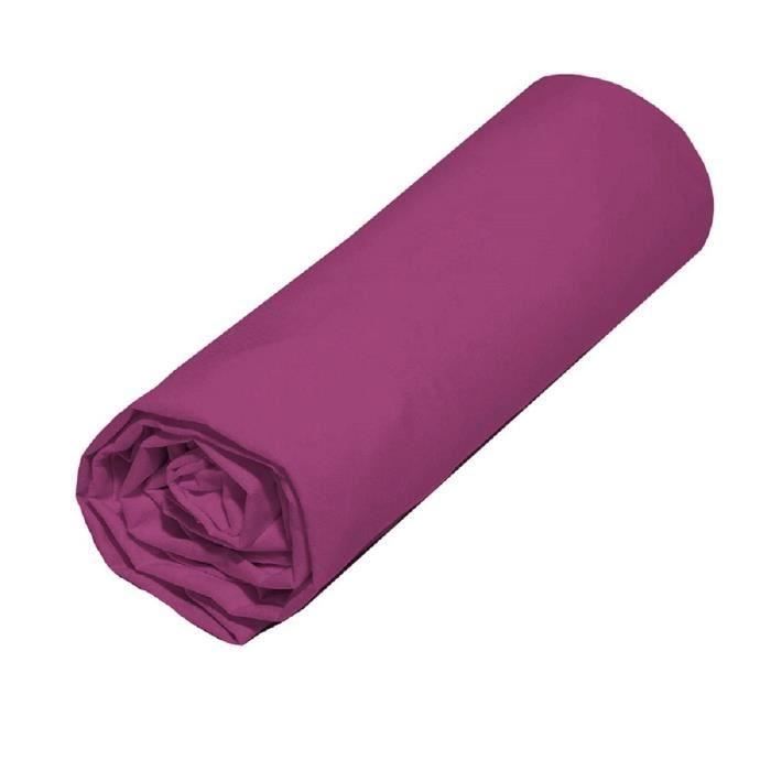 Drap Housse - Non spécifié - 180x200 cm - 100% Coton - Violet - 57 Fils/cm²