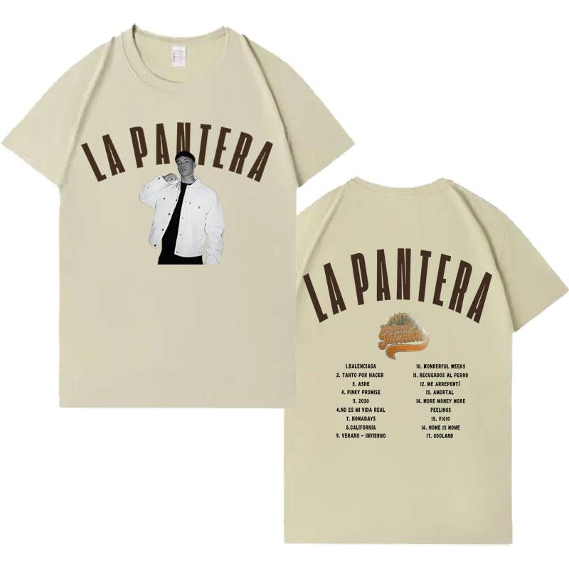 Singer La Pantera New Album Tour Double Sided Print Tee Mens Harajuku Gothic High Quality Tshrit Aesthetic Casual Cotton Tshrits