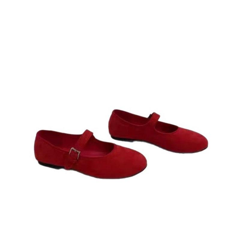 Retro one-word buckle Mary Jane shoes for women to wear new shallow ballet shoes