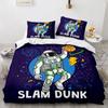 3D Astronaut King Queen Duvet Cover Cartoon Galaxy Universe Bedding Set for Boys Girls Outer Space Soft 2/3pcs Quilt Cover