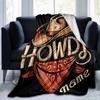 1PC Custom Name Cowboy Style Illustration Outdooor Flannel Blankets Throw Blanket All-Season Throw Gift Bedspread for Couch, Bed, Camping Holiday Birt