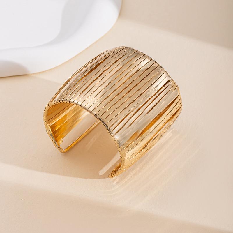 Alloy Bracelet Wide Side Jewelry Fashion Personality Glossy Spring Open Bracelet Women's Jewelry