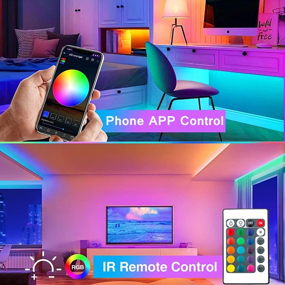 LED Lights StripS Bluetooth USB 5V LED Strip RGB Flexible LED Lamp Tape Ribbon RGB TV Desktop Screen BackLight Diode Tape 30 LIght/M Not Waterproof