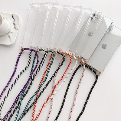 Crossbody Lanyard Necklace Cord Clear Case For Motorola Moto G53 G54 G13 G23 G14 G24 G04 G22 4g G30 G10 Soft Strap Rope Cover