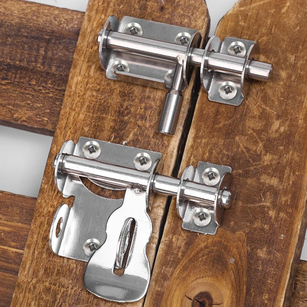 10/1pc Small Stainless Steel Sliding Lock Security Door Bolt Home Hardware Gate Latches Bedroom Bathroom Toilet Door Bolt Locks