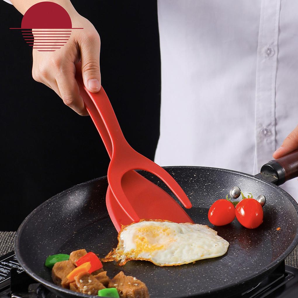 Multi-functional Cooking Tool Fried Egg Tongs For Easy Flipping 2 In 1 Spatula Tongs