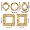 5pcs Vintage Mini Photo Frames, Small Antique Gold Resin Photo Frames, Miniature Desktop Decorations Wall Mount Photo Frames