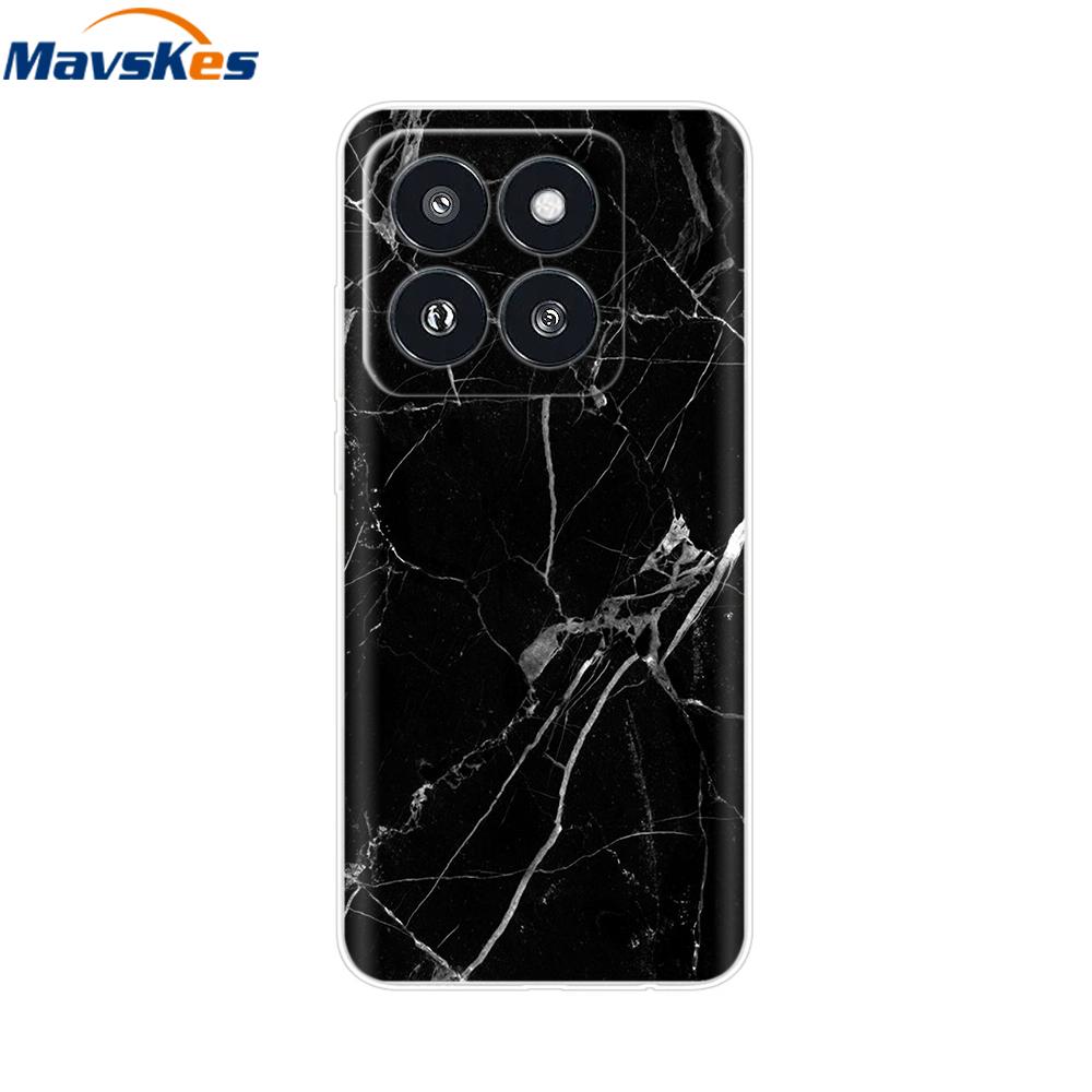 Phone Case For Xiaomi 14 Pro Case Soft Clear Painted Silicone Bumper Capa For Xiaomi 14 13T Mi 13T Pro Protect Transparent Cover