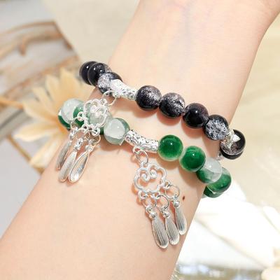 New Chinese Style Auspicious Cloud Tassel Gradual Change Glazed Bracelet Women's Summer Niche Fresh Jewelry Scenic Spot Live Broadcast