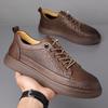 Fashion Luxury Leather Hollow Thick Soled Men's Sneakers Designer Soft Soled Lightweight Board Shoes Male Fashion Casual Man Dress Shoes