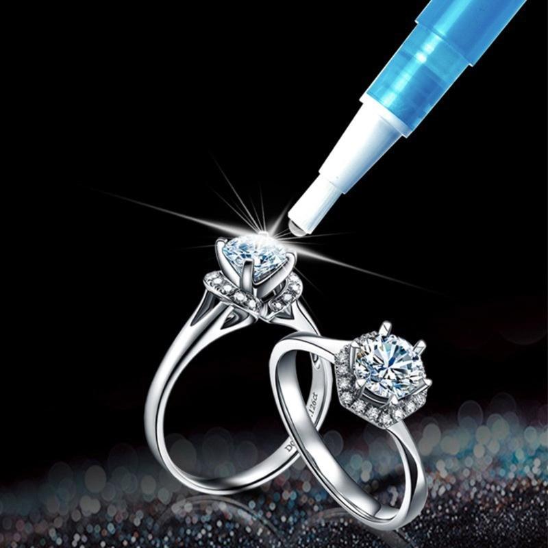 Penna Detergente per Diamanti Bastoncino Pulente Portatile per Gioielli e Pietre Preziose Scintillanti Anello di Fidanzamento Matrimonio Strumento Scintillante