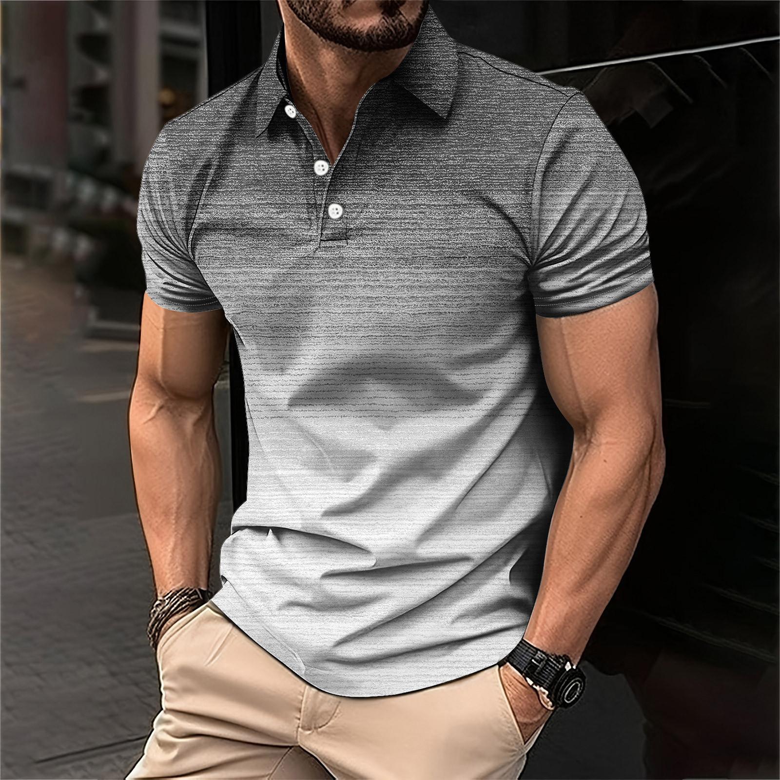 

Чоловіча сорочка для гольфу, повсякденна, спортивна, з V-подібним вирізом, ребристим коміром, короткими рукавами, модна повсякденна одноколірна однотонна весна та літо, звичайного крою XXXXL