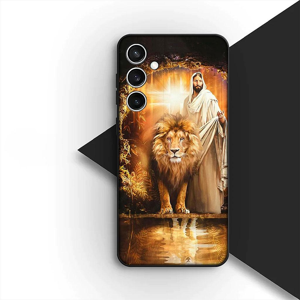 Phone Cover for OPPO A18 A16 A80 A40 A17 A15 A38 A78 A79 A54 A57 A58 A60 4G 5G Casing Soft Case God Jesus Judah Jehovah Cross