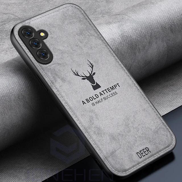 Deer Head Soft Leather Shockproof Case For Samsung Galaxy Note 8 9 S22 S23 S24 Ultra A14 A15 A25 A35 A50 A51 A52 A72 Back Cover