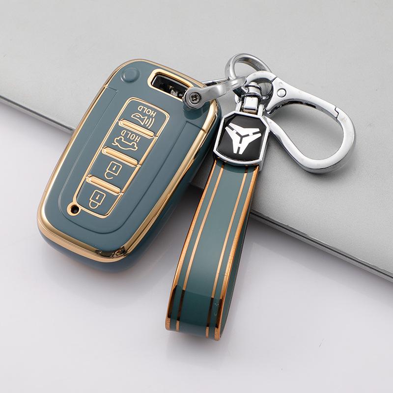 Hyundai Elantra 12th Gen, ix35, Sonata 8 Key Cover - Drop-Proof Protection with Full Shell and Buckle.