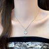 French Oval Mother-of-Pearl Pendant Necklace - Elegant, Unique, High-End Clavicle Chain