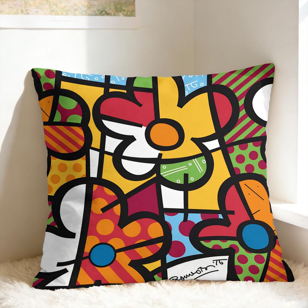 B-BrittoES Happy Art Pillow Case Custom Pillow Cover For Wedding Party Home Decor Novelty Pillowcases