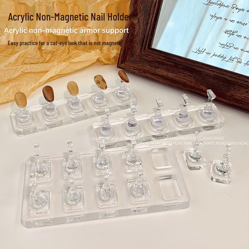 Transparent Chess Piece Acrylic Nail Art Practice Stand (Magnetic-Free)