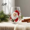 Langlebiges Heiß- und Kaltgetränkegeschirr Weihnachts-Stammloses Glas Tasse Weihnachtsmann Dekorative Trinkglas Einzigartiges Feiertags-Küchengeschirr Transparentes Wasser