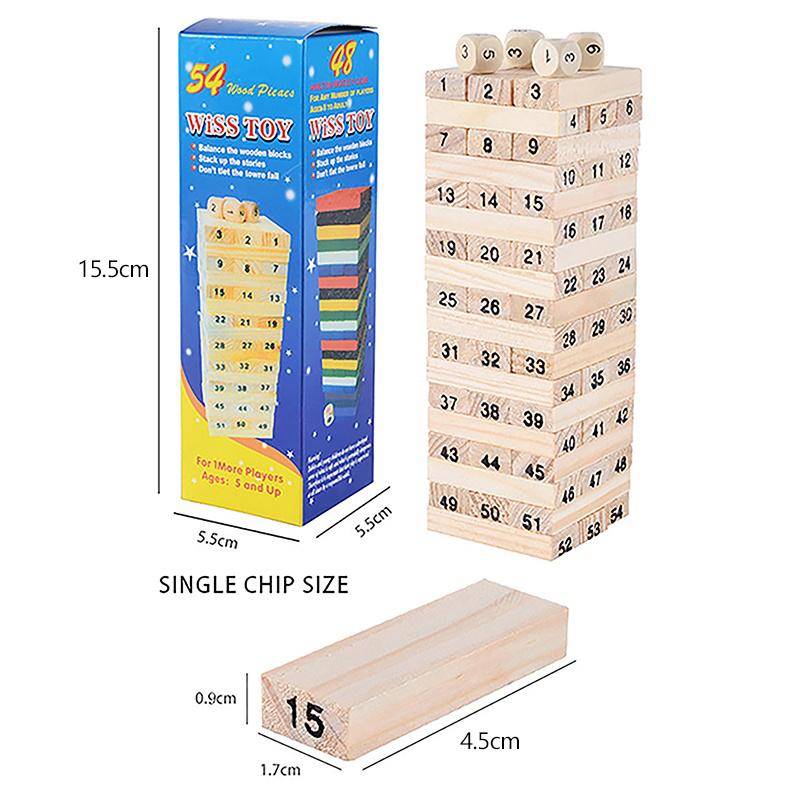 Massivholz Puzzle gestapelt High Stack Tower Zeichenblock Kinder Eltern-Kind interaktives Brettspiel