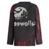 Women's Halloween Print Long Sleeve Top with Side Slit Round Neck for Casual Everyday Wear