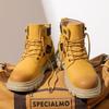 Winter Men's Fleece-Lined Non-Slip Martin Ankle Boots - High-Top British Style Work Shoes