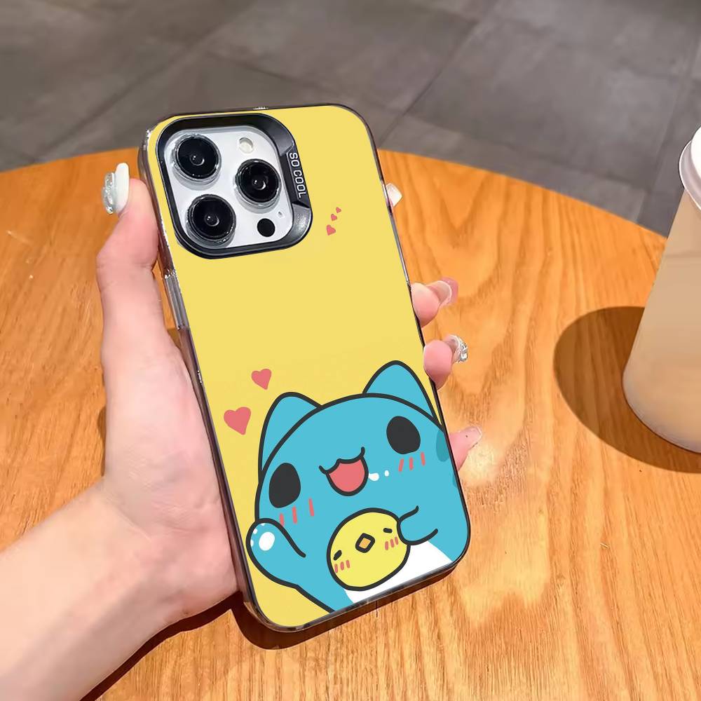 Cute B-Bugcat C-Capoo Phone Case For iPhone17 16 15 14 13 12 Pro Max Grey Black Matte Laser Metallic Aurora Funda
