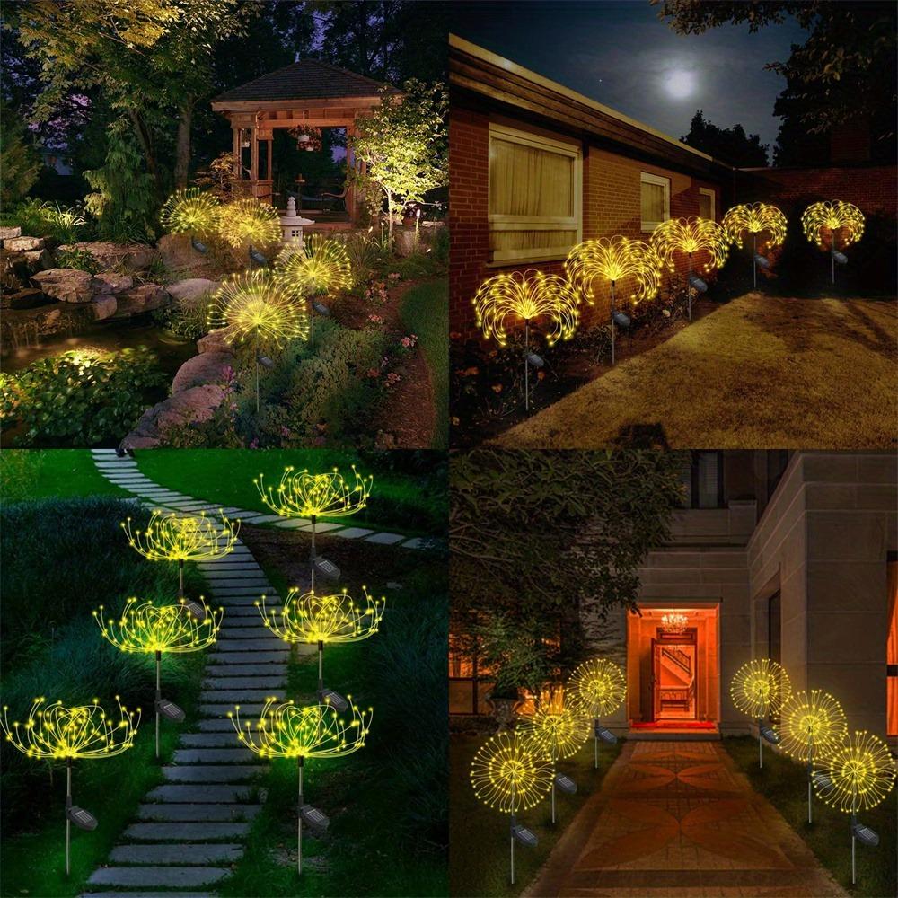 Solar Garden Firework Lights Outdoor Waterproof 8modes Sparklers Solar Lamp For Outside Backyard Yard Pathway Decoration