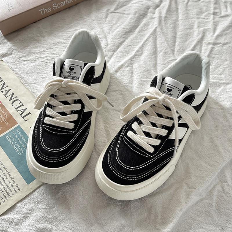 Fashion Retro Autumn Canvas Women's Outdoor Thick Soled Anti Slip Low Top Sports Vulcanized Board Shoes Zapatos Mujer Platform Sneakers