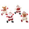 4PCS Adornos para Árbol de Navidad Tela de Algodón Colgante de Muñeca Linda Decoraciones Colgantes de Navidad para Niños