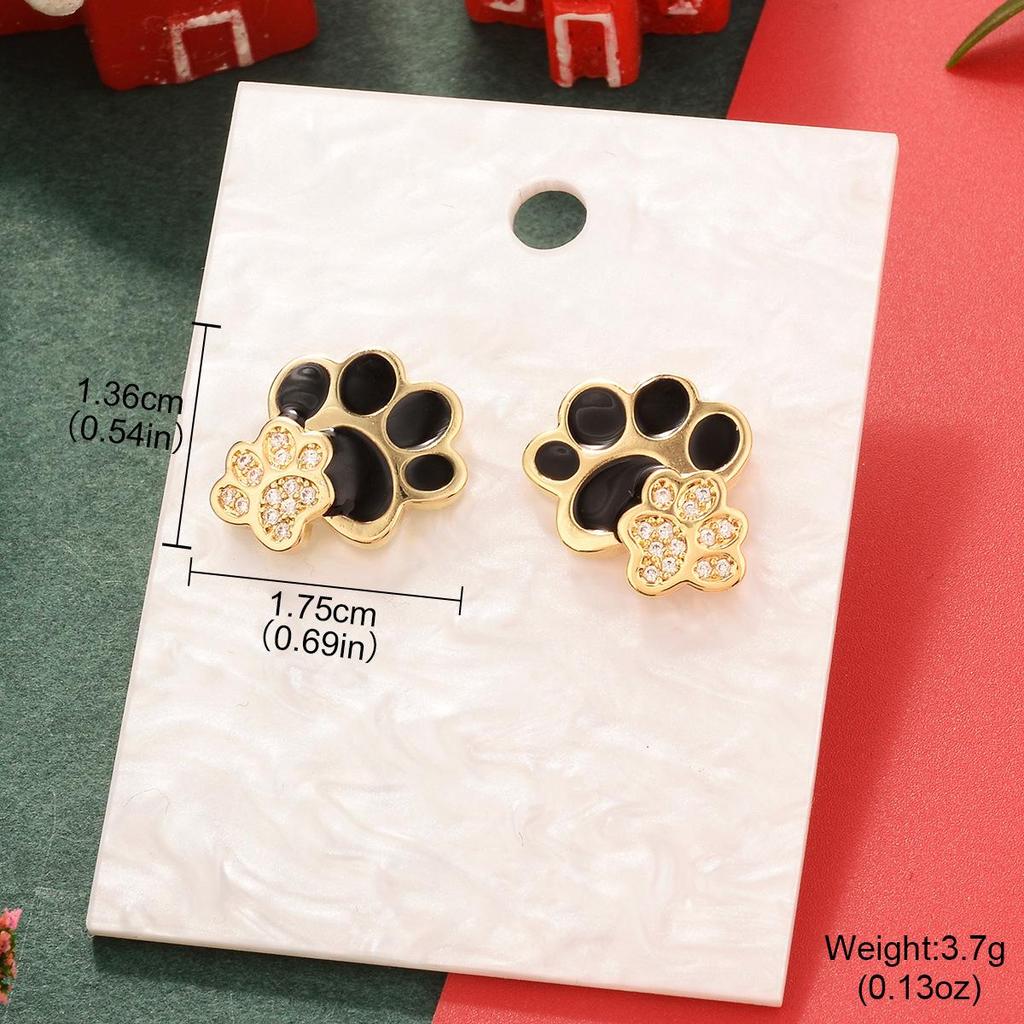 High-End Green Heart Retro Drip Oil Earrings - Autumn/Winter Fashion