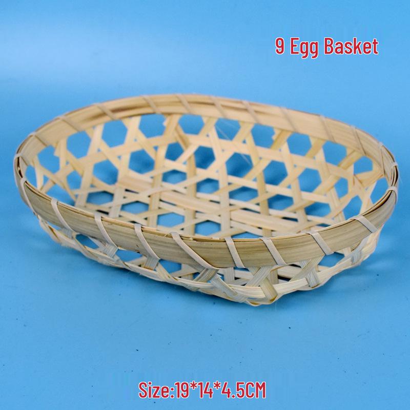 Handmade Bamboo Woven Basket for Zongzi, Sweet Potatoes, Local Eggs, Lychee, Loquat & Strawberry Picking