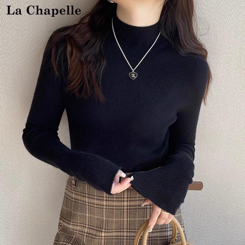 

La Chapelle Women s Semi-Turtleneck Slim-Fit Knit Top One Size (85-125 jin)