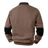 Men's Casual Loose Colorblock Print Lapel Button Long Sleeve Top