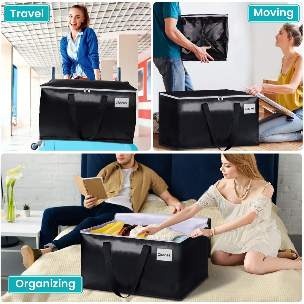 Hochbelastbare große Umzugstaschen mit Rucksackgurten Aufbewahrungstaschen zur Platzersparnis Flach zusammenfaltbar Alternative zu Umzugskartons