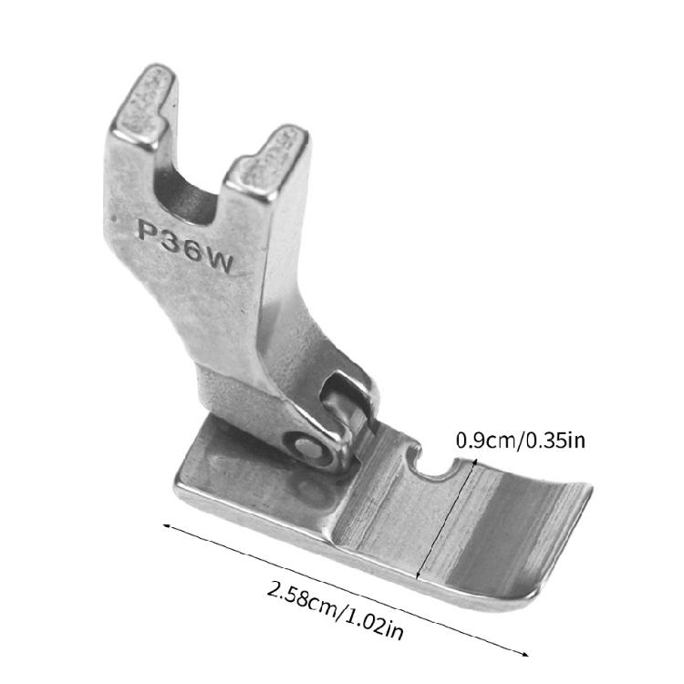 2Pcs Metal Flatbed Sewing Presser Foot Single Side Presser Foot for Thin/Thick Fabric Canvas Leather Stitching